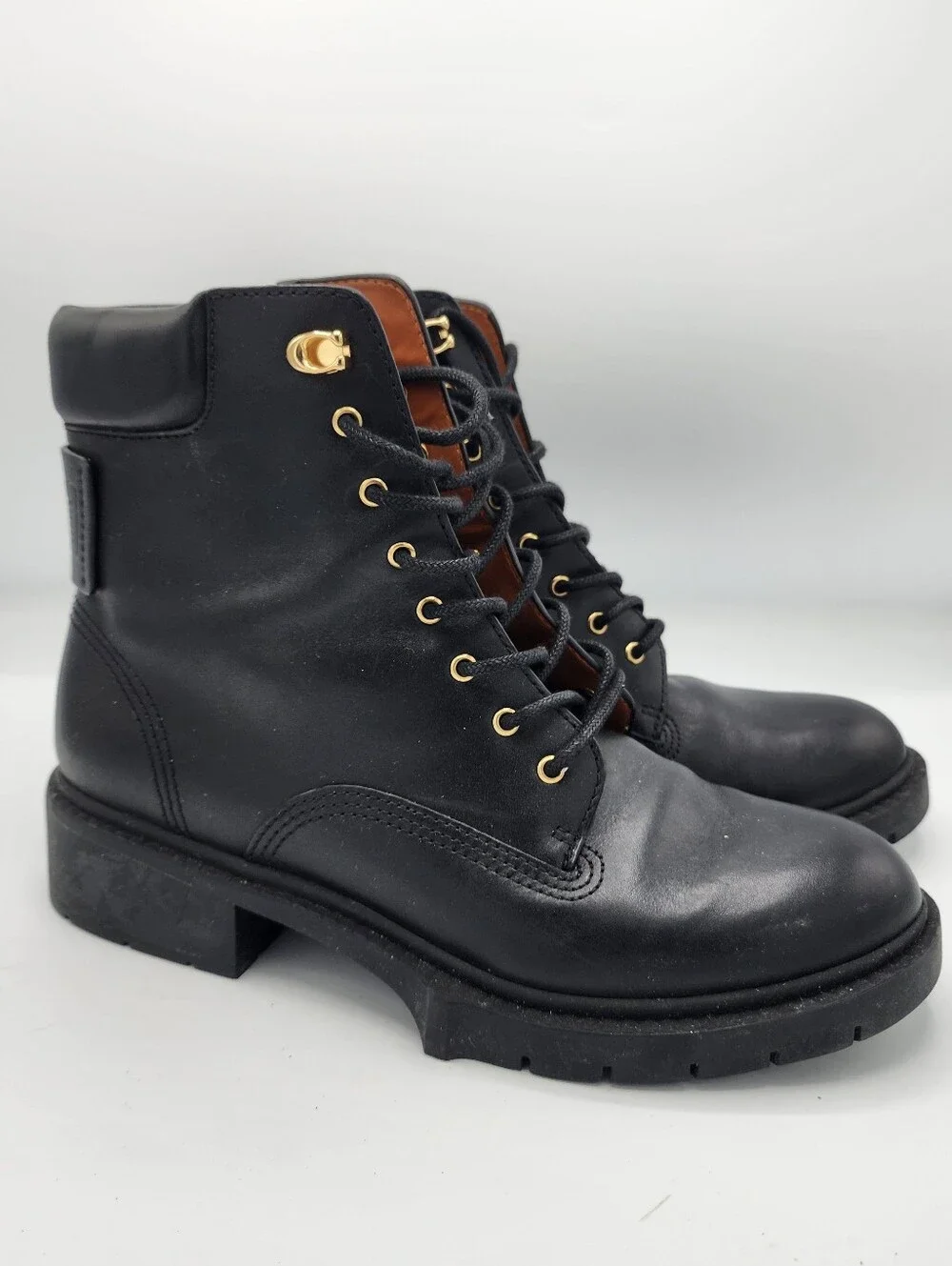 Coach Lorimer Leather Lace-Up Women’s Ankle Boots